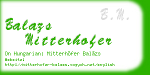 balazs mitterhofer business card