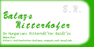 balazs mitterhofer business card